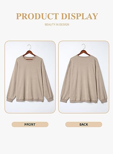 Image of Eytino Women Plus Size Sweatshirt Oversized Crew Neck Long Sleeve Tops | Fall Fashion Clothes 2026, Oversized Sweat Shirt, Soft Comfy Pullover, Travel Casual Work Lounge Daily Outfit