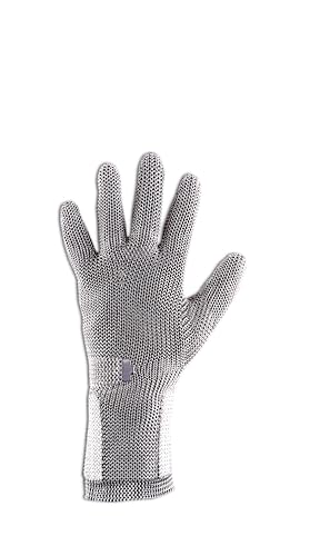 Guante de malla de acero inoxidable con puño de 8cm: máxima protección anticorte XL