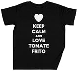 Impreso en Europa Keep Calm and Love Tomate Frito Negro Niños Chicos Chicas Camiseta Unisexo Tamaño XS Black Kid\'s Boys Girls tee Size XS