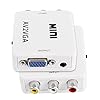 XMSJSIY AV a VGA Adattatore Audio Video Converter, Composite AV a VGA + 3.5mm TV Video Playing Adapter 1080p con cavo di alimentazione USB VCD DVD Proiettore TV Set Top Box #1