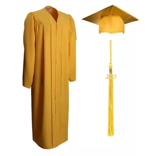 GraduationSource Graduation Adult Matte Gown, Cap, Tassel Set | Graduation Robe for Students | High School and College Graduates | Unisex Adult