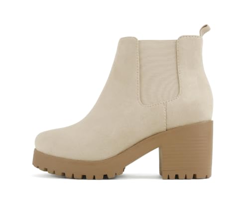 Image of Soda Top Shoes Jaber Ankle Boot W Lug Sole Elastic Gore and Chunky Heel