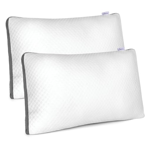 Aamira Luxury Shredded Memory Foam Bed Pillows 2 Pack 70x45c