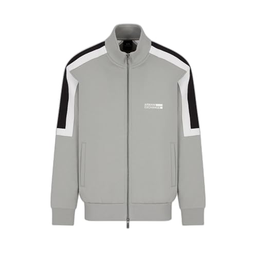 Armani Exchange mens Colorblock Detail Full Zip Sweatshirt
