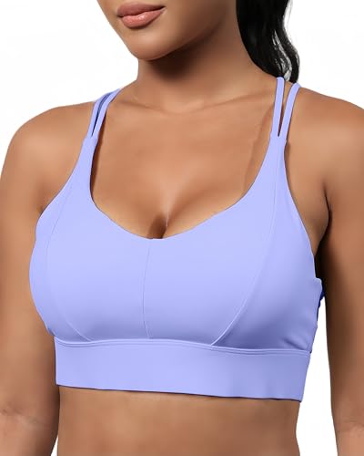 Image of Grace Form Sports Bra for Women Strappy Medium Support Push Up Padded Sports Bra for Running Workout Bra Yoga Bra
