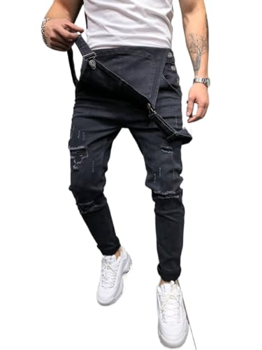 mens cargo pants relaxed fit Cotton Ripped Zipper Denim Plain
