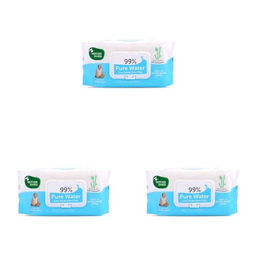 Image of Mother Sparsh 99% Pure Water (72 Unscented Baby Wipes) - Super Thick Fabric (Pack of 3)