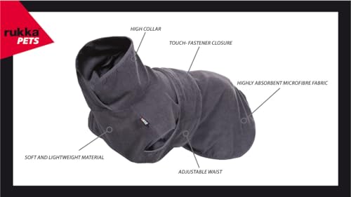 Rukka Pets Micro Light Bademantel für Hunde Anthrazit XS