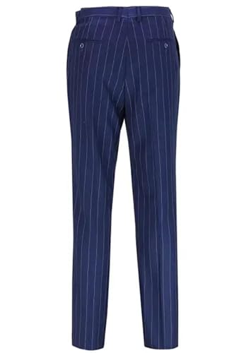 Men's Striped Dress Pants Casual Straight Fit Office Work Suit Trousers2