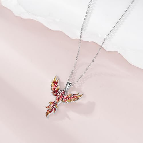 Phoenix Necklace S925 Sterling Silver Rising Phoenix Pendent Jewelry Gifts for Women4