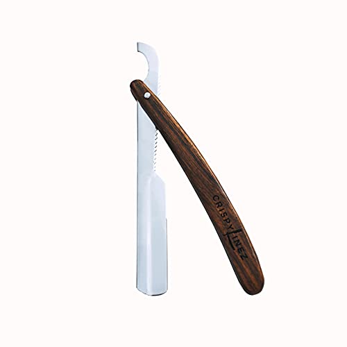 Crispy Linez Barber Straight Razor | Turkish Model | Wood & Silver