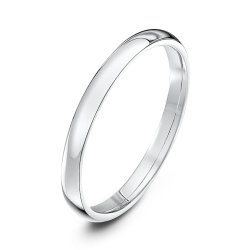 Theia Alianza unisex de platino, forma corte, pesada, pulido, talla 13
