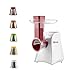 Girmi GT45 Affettaverdure e Grattugia, Accessorio porta rulli, 5 Rulli Inox, 150 W, Completamente smontabile, Bianco/Rosso immagine