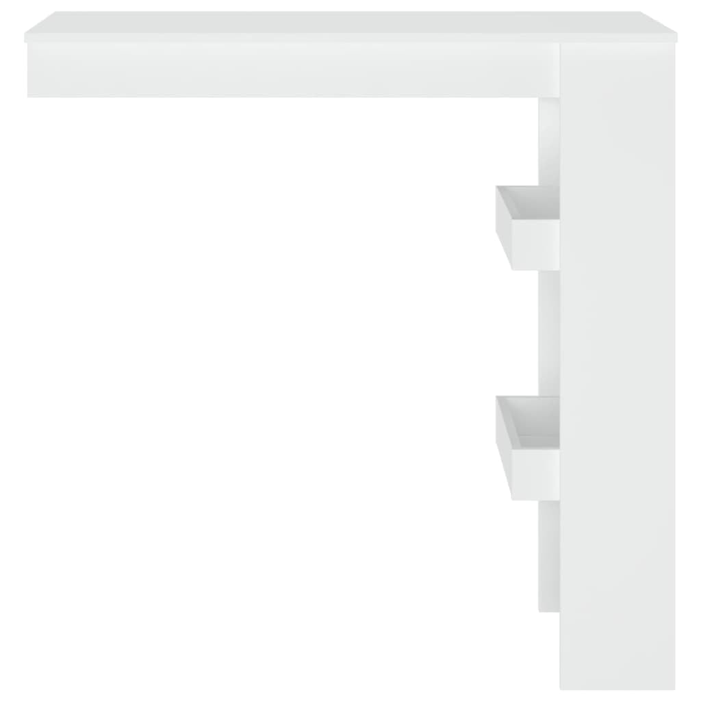 vidaXL Mesa de Bar de Pared Mesita de Comedor Alta Pub Barra Salón Cocina Restaurante Cafetería Muebles Madera Contrachapada Blanco 102x45x103,5cm