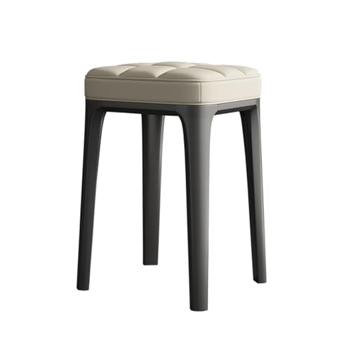 Sillas Comedor Pack 4 Tapizadas, Sillas Apilables sin Respaldo Nordicas, No Requiere Montaje, Apto para Cocina, Cafetería y Reuniones Familiares(Beige,1PCS)