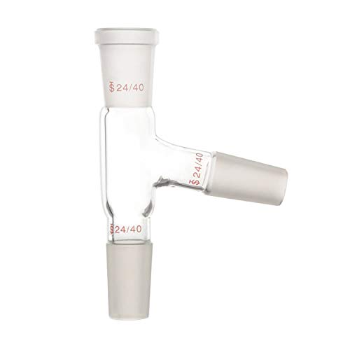 YMLAB Glassware 3 Way Distilling Adapter with Joints 24/40 Glass Distilling Head for Distillation Apparatus