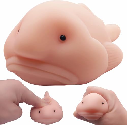 Blobfish Toy Pull Stretch and Squeeze Stress Cute Fish Toy for Anxiety Relief Funny Cute Sensory Toys for Autism Birthday Christmas Office Stocking Stuffer Gift