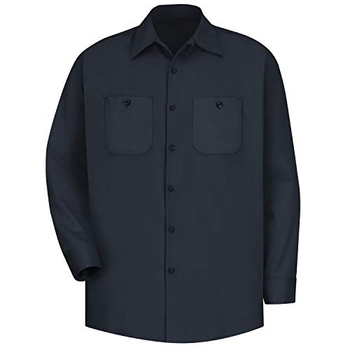 Image of Red Kap Men's Long Sleeve Industrial Work Shirt | Moisture Wicking Button Up, Wrinkle Resistance Fights Fading & Stains