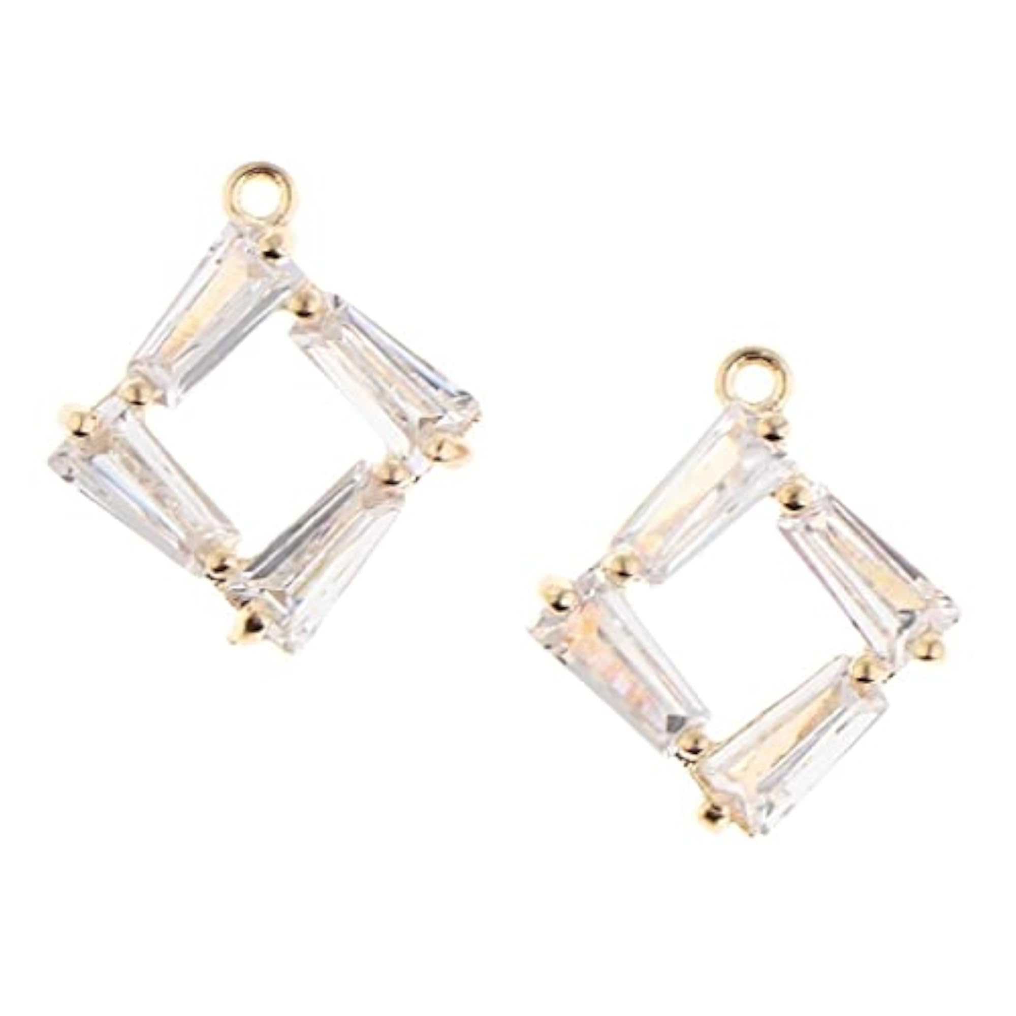 2Pcs Glass Pendant Charms for DIY Jewelry Making