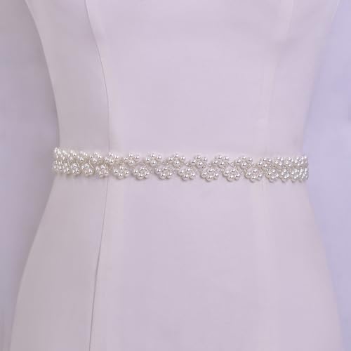 Pearl Bridal Belt Wedding Dress Belts Crystal Beaded Belt for Women and Girls4