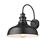 Bestshared Outdoor Farmhouse Barn Lights Medium Outdoor Wall Barn Lighting115 Dome Industrial Wall Sconces Exterior Wall Lighting Fixture Porch Wall Lantern 1Pack BlackWhite