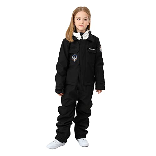 Image of HOTIAN Kids One Piece Snowsuits Girls Ski Suits Overalls Waterproof Insulated Snow Wear Outfits Snowboarding Jackets