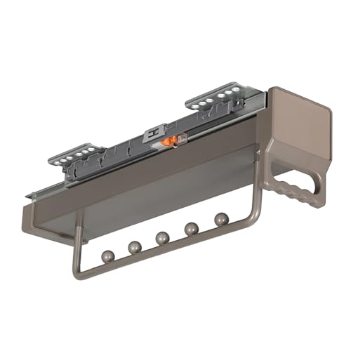 Riel de vestuario extensible LWX con barra retráctil de alta resistencia en acabado gris 2