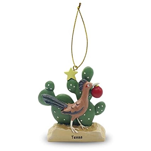 Roadrunner and Prickly Pear Cactus Hand Painted Holiday Ornament - Christmas in The Desert Ornament #4 (Texas Namedrop) Cover