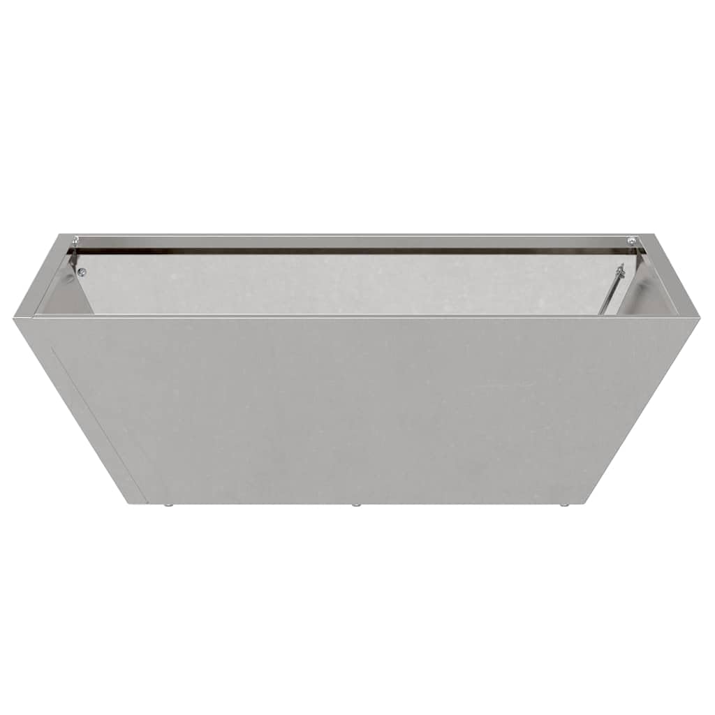 Silberner Garten Pflanzkübel aus Edelstahl 50 x 50 x 15 cm für Terrasse, Balkon, Fensterbank und Outdoor Deko, geeignet für Blumen Kräuter Gemüse drinnen und draußen