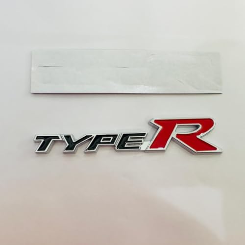 Image of Emblems for Car & Bike Metal Lo.go and Grill Me.tal Lo.go, Auto Accessories for Car Emblem 3D Badge Auto Racing Sport Sticker Grand Tourer Decal. (Black RED Type R Metal Logo)