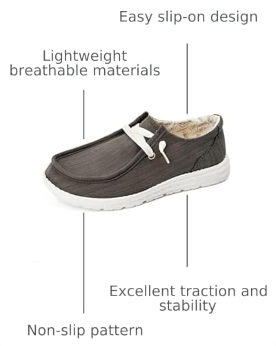 Image of Women's Canvas Loafers, Comfortable Slip-On Walking Shoes