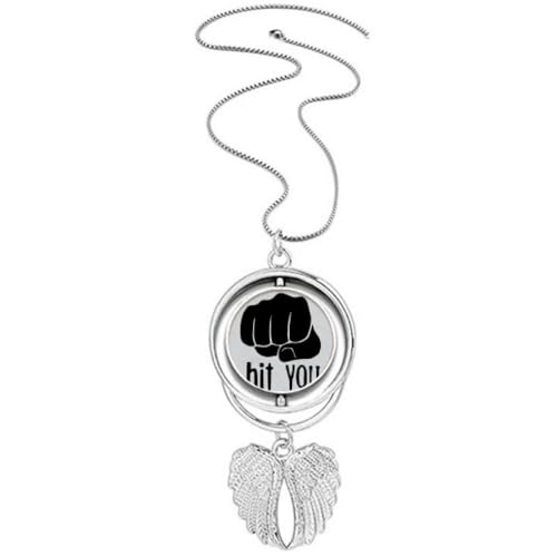 Collier pendentif ailes d'ange avec médaillon rotatif discret pour apaiser l'esprit