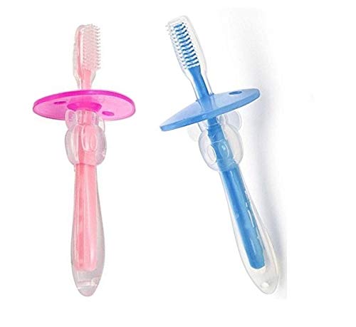 Image of Baby Silicon Tongue /Tung Cleaner /Baby Manual Toothbrush For New Born Baby Upto 0-3 Years Pack Of 2 ,Assorted