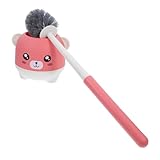 NIYANGLE Hängende Toilettenbürste Mit Niedlichem Cartoon-Design Weiche Dichte Borsten Für Gründliche Wc-Reinigung Platzsparend Hygienisch Für Badezimmer Und Wc-putzbedarf Rosarot
