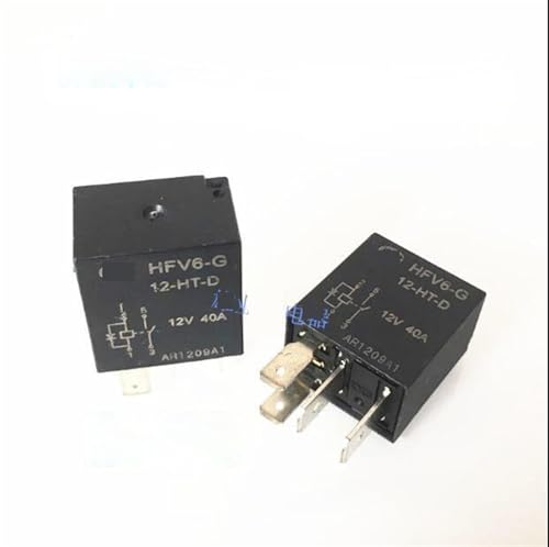 Relais de voiture 12V HFV6-G 12-HT-D 40A 4 broches pour circuit automobile - Lot de 10 pièces