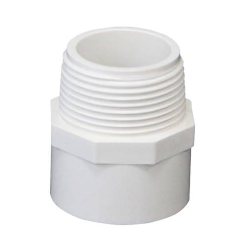 Conector de rosca de PVC de 1/2'-4', 20/25/32/40/50/63/75/90/110 mm, para tuberías de agua de PVC, adaptador de tubo para riego de jardín y acuario.(White,75mm x 2-1/2 inch)