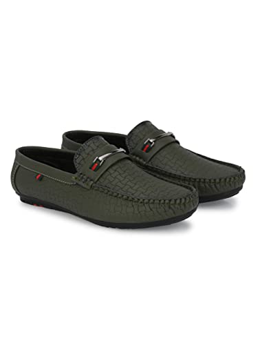 Image of FOOTLOOSE Stylish Grey Comfort Loafers for Men's
