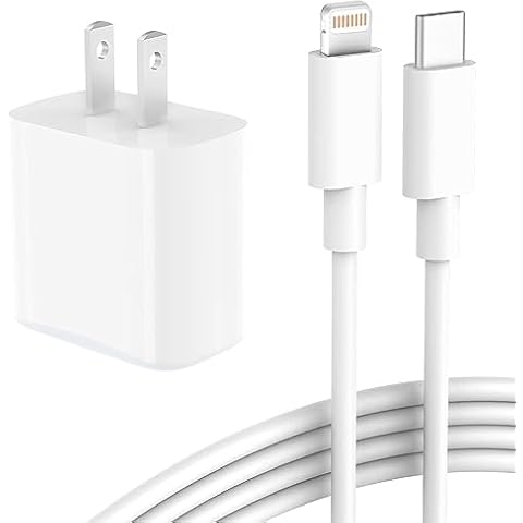 20W USB C Fast Charger Compatible with iPad Pro 12.9, 9.7 inch, iPad Air 3 2 1, Mini 5-1, iPad 9-4, iPhone 14 13 12 11 Pro Max Mini Xs Xr X, AirPods, Wall Charger Block with 6.6ft Type-C to L Cable Cover