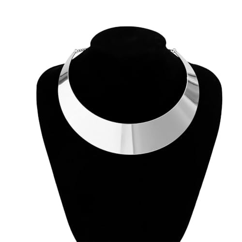 Chunky Gold Necklace Big Statement Chunky Necklace for Women African Tribe Wide Metal Choker Necklaces Jewelry2