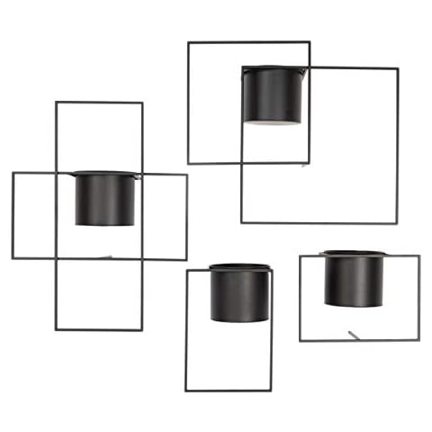Wanddeko Pflanztopf - 4 Blumenkübel für die Wand - Blumentopf hängend - Schwarze Deko - Metall Cover