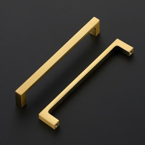 Image of Ravinte Brushed Gold Kitchen Cabinet Solid Handles,6-1 /4 Inch,5 Pack