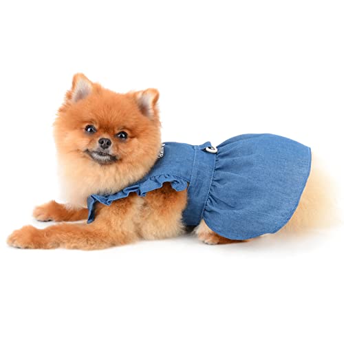 SMALLLEE_LUCKY_STORE Dog Denim Harness Dress - Image 4