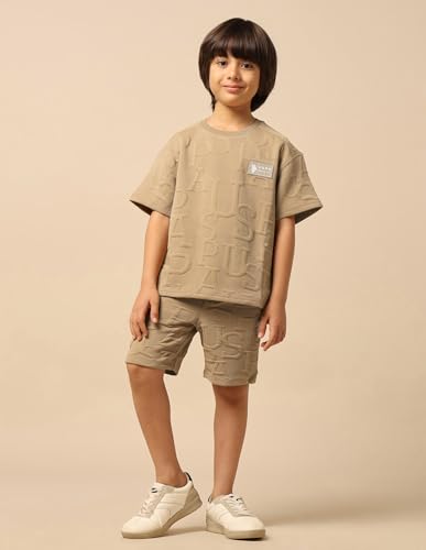 Image of Boxy fit Cotton Logo Short Sleeves Crew Neck T-Shirts