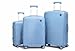 Suprills 4-Piece Luggage Set - Lightweight PP Shell Trolley Case with TSA Lock, Cabin Suitcase, 20" 24" 28" Suitcases, 14" Beauty Case, 360° (Light Blue)