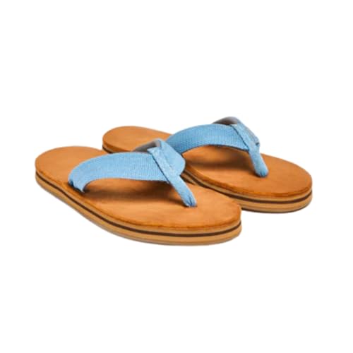 Image of Hari Mari- Scouts- Men's Nubuck Leather Flip Flops With Nylon Webbing Strap- No Break Ins, Firm Arch Support, and Beveled Edge to Reduce Tripping