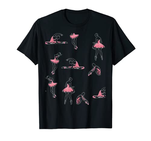 Ballet Dance Steps Pink Pattern Girly Ballerina Dancer Gift T-Shirt
