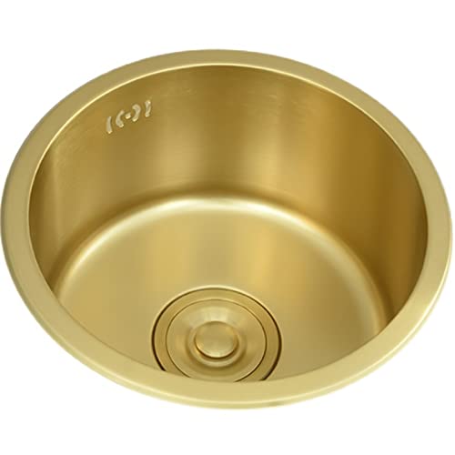 Évier rond doré compact 32 cm idéal pour optimiser un studio moderne