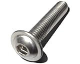 A2 - Edelstahl 10 Stück Linsenkopf Schrauben mit Flansch M6x20 mm - ISO 7380/2 - A2 Edelstahl - Innensechskant - V2A – Linsenflanschkopfschrauben (10, M6x20 mm)