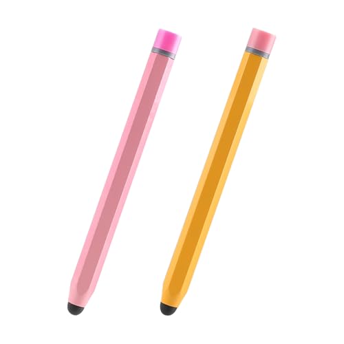 2 Pezzi Penna Touch Studente, Stilo Tablet Studente Capacitivo Universali per Smartphone, Pennino con Punta in Silicone Antigraffio, Compatibile con Dispositivi Touch Screen iOS Android, iPad iPhone
