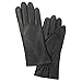 Harssidanzar Genuine Lambskin Leather Gloves For Women,Ladies Winter Warm Driving Leather Cashmere Lined gloves GL006,Black,L